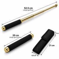 Teleskopschlagstock Gold mit Stoffgriff | 52,5 cm