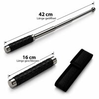 Teleskopschlagstock Gunmetal mit Gummigriff | 42cm