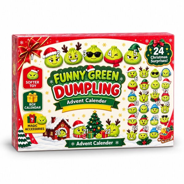 Adventskalender mit 24 Überraschungen Grün | Squishy Dumplings